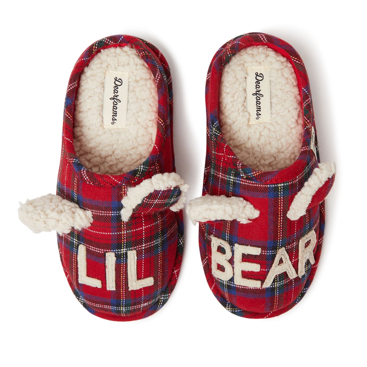 baby bear plaid slippers