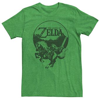 Young Men's Nintendo Legend Of Zelda Link Epona Circle Portrait Tee