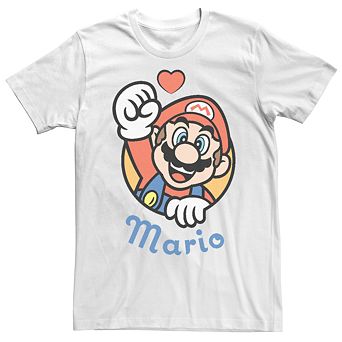 Men's Nintendo Super Mario Heart Smile Short Sleeve Tee