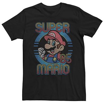 Mens Teen Guys Licensed Character Mens Nintendo Super Mario 85 Retro Fade Tee
