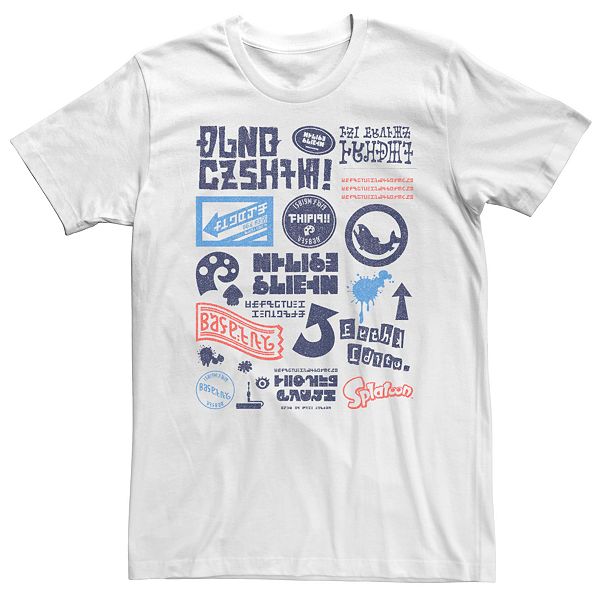 Men S Nintendo Splatoon Kanji Signs Short Sleeve Tee