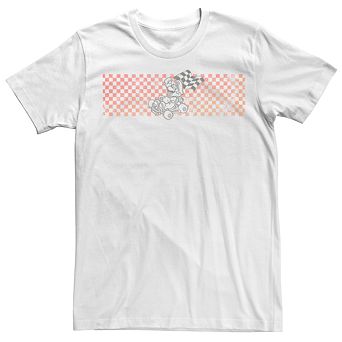 Mens Teen Guys Licensed Character Mens Nintendo Mario Kart Checkered Finish Line Tee
