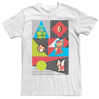 Men's Nintendo Super Mario Bros Geometric Retro Short Sleeve Tee