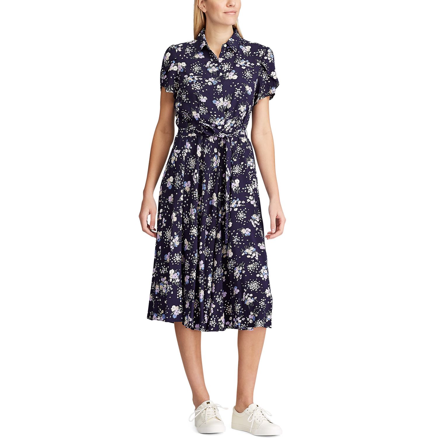 flowery shirt dress