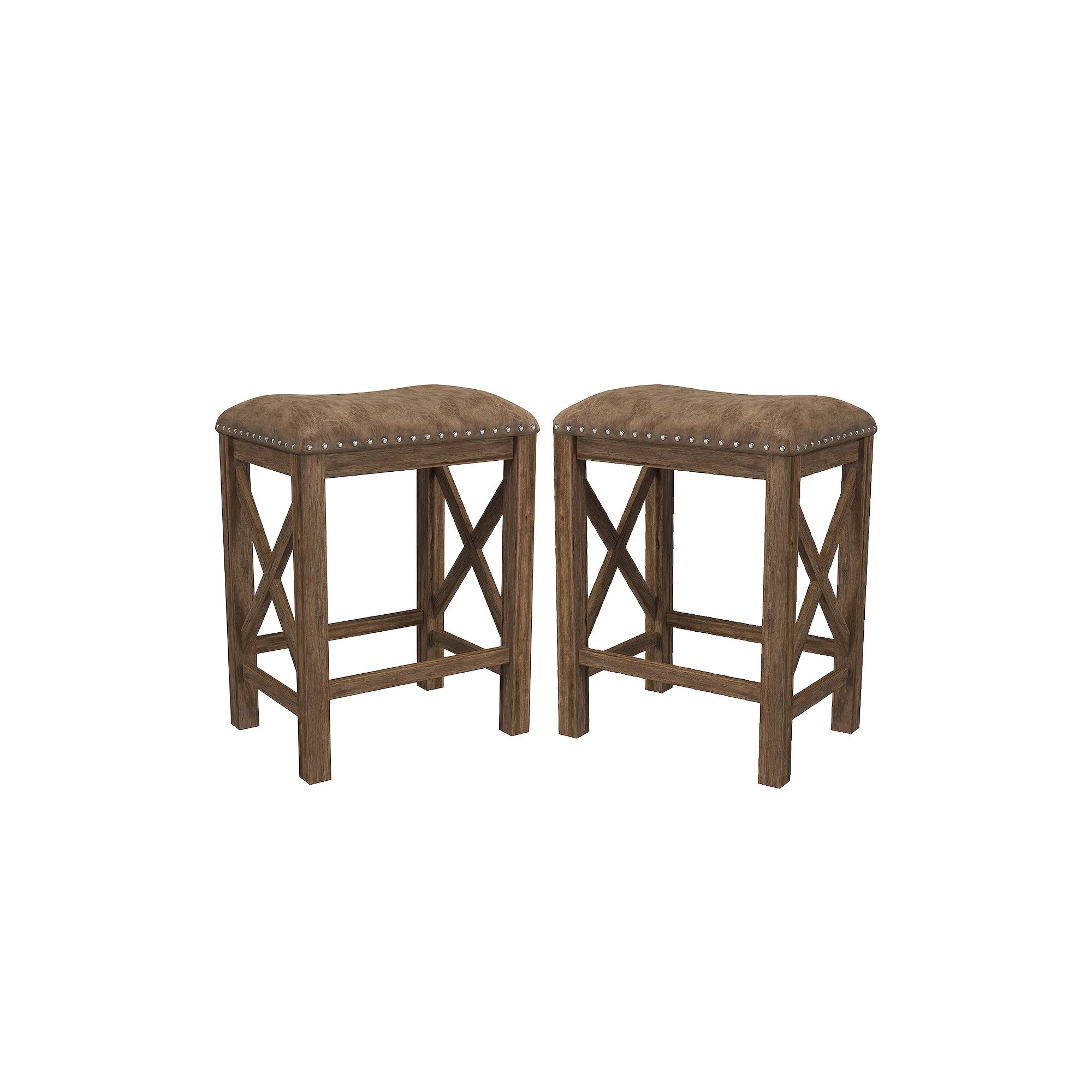 Hillsdale Furniture Willow Bend Non-Swivel Counter Stool (Set of 2), Antiqu