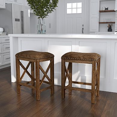 Hillsdale Furniture Willow Bend Non-Swivel Counter Stool (Set of 2)