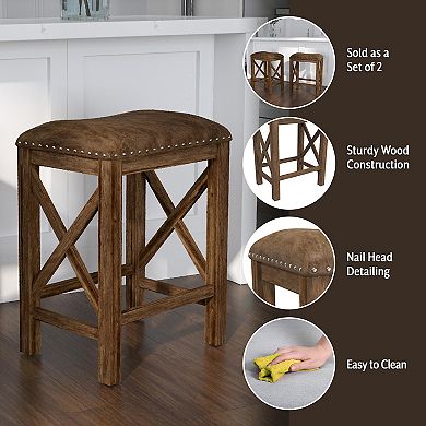 Hillsdale Furniture Willow Bend Non-Swivel Counter Stool (Set of 2)