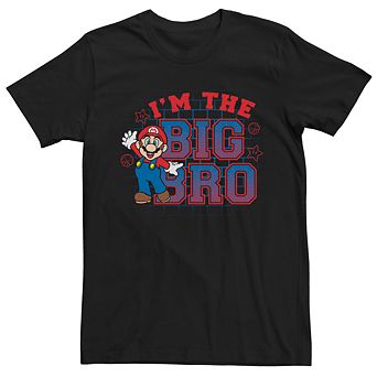 Mens Teen Guys Licensed Character Mens Nintendo Mario I'm The Big Bro Tee