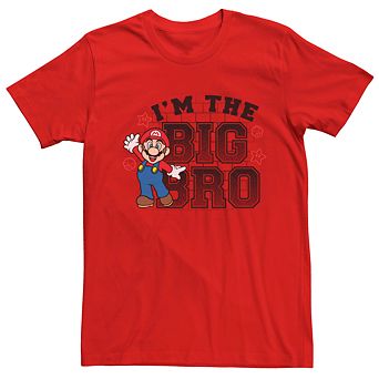 Mens Teen Guys Licensed Character Mens Nintendo Mario I'm The Big Bro Tee