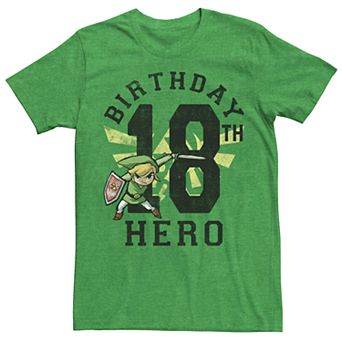 Men's Nintendo Legend Of Zelda Link Birthday 18 Hero Tee