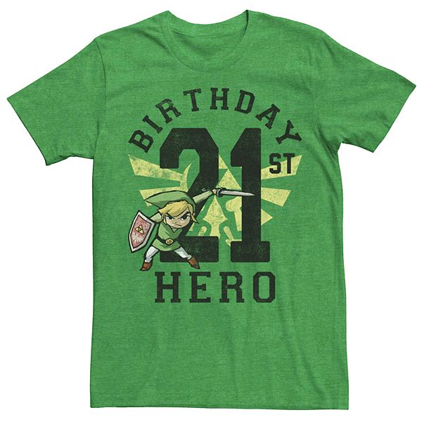 Mens Nintendo Legend Of Zelda Link 21st Birthday Tee