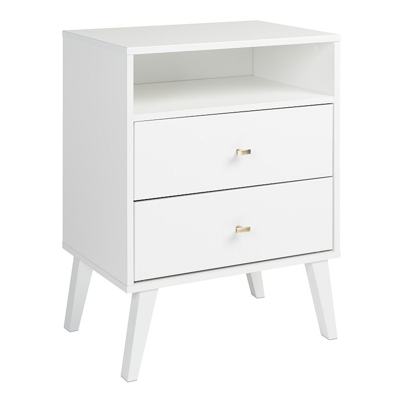 Prepac Milo 2-Drawer Tall Nightstand, White