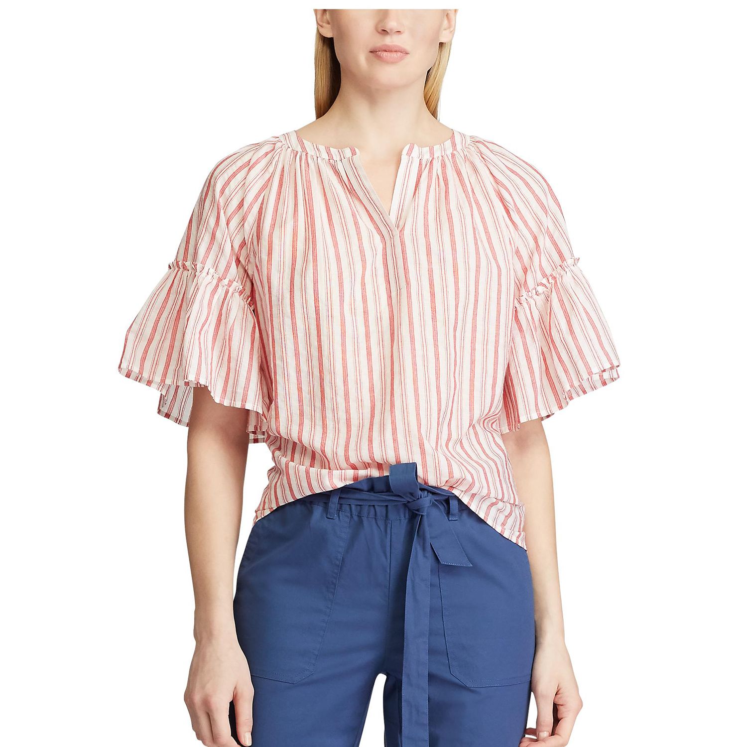 short ruffle sleeve blouse