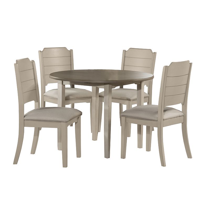 Hillsdale Furniture Clarion 5-Piece Drop Leaf Dining Set, White