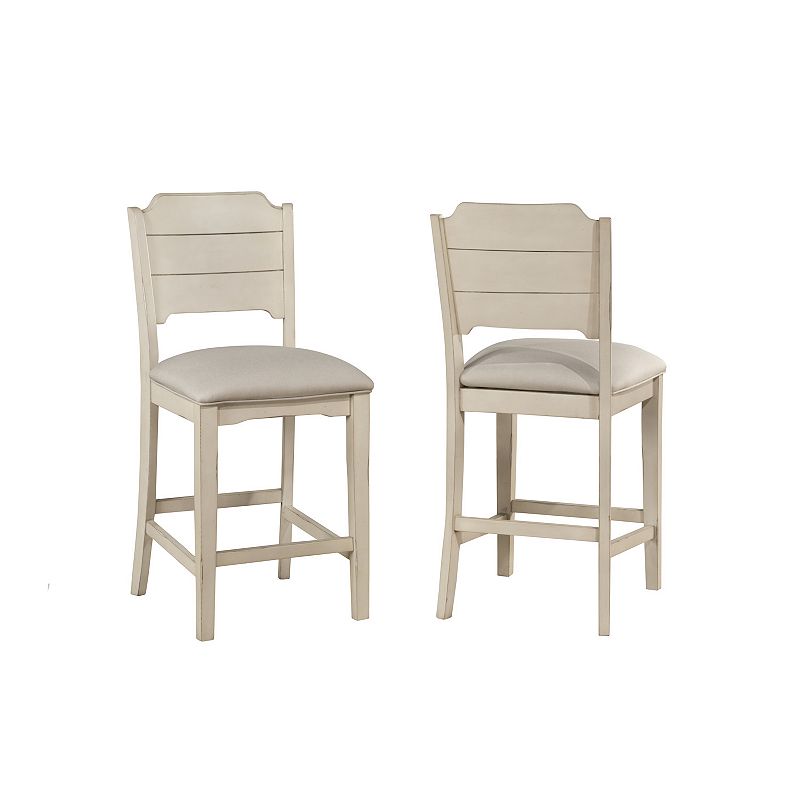 Hillsdale Furniture Clarion Wood Open Back Counter Height Stool  Sea White set of 2 