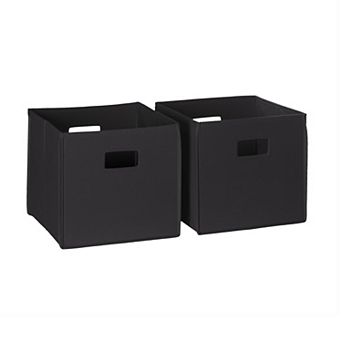 RiverRidge Kids 2 pc Folding Storage Bin Set - Black