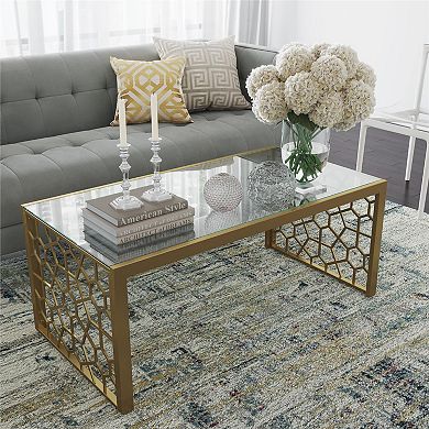 CosmoLiving by Cosmopolitan Juliette Glass Top Coffee Table