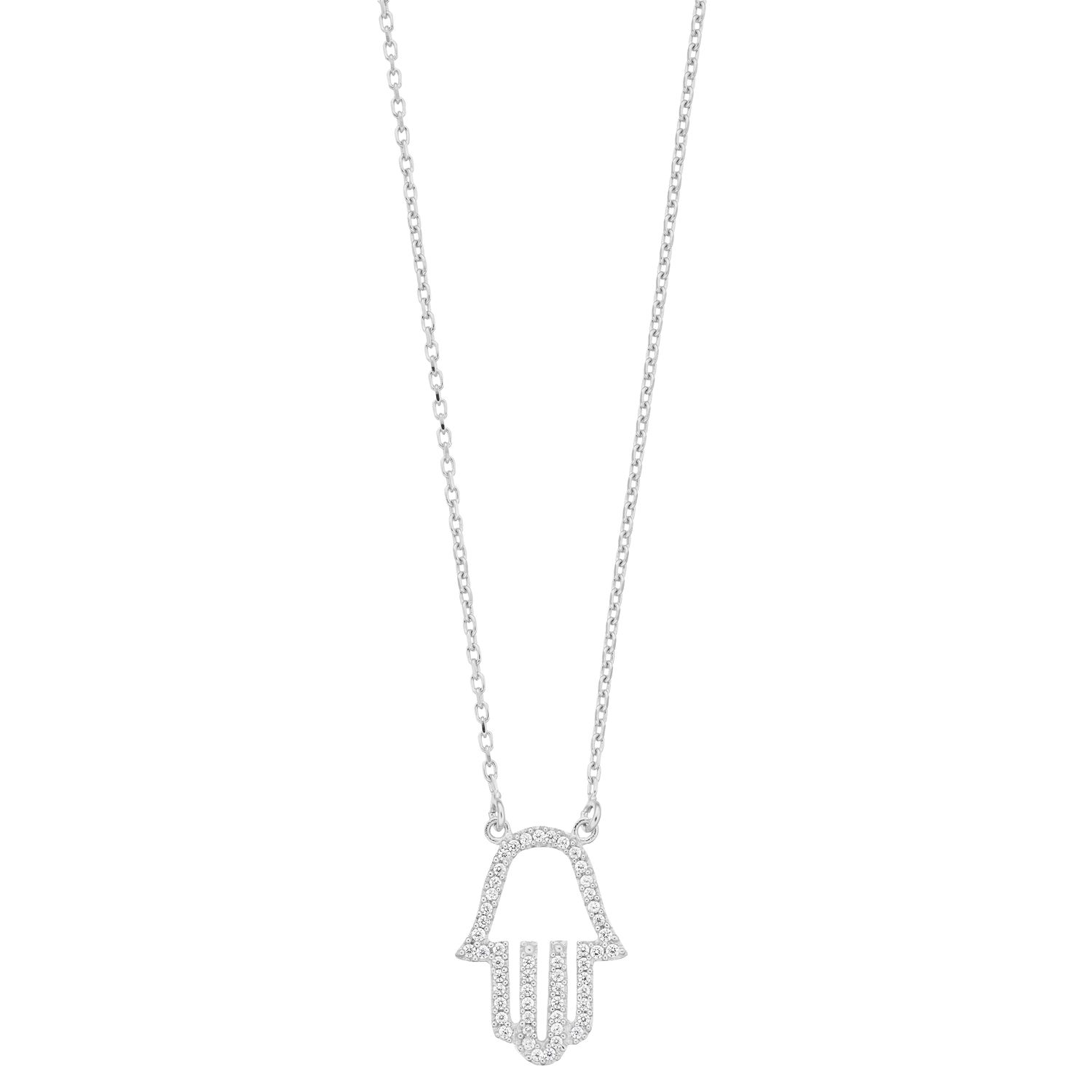 White CZ Dangling Hamsa Ring - 925 Sterling Silver Hand Of God Band, Sizes 4-10 - View #11