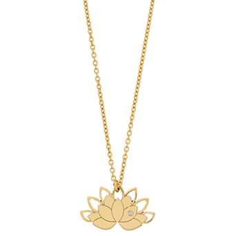 Sterling Silver Lotus Pendant Necklace