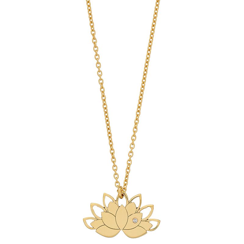 53257266 Sterling Silver Lotus Pendant Necklace, Womens, Si sku 53257266