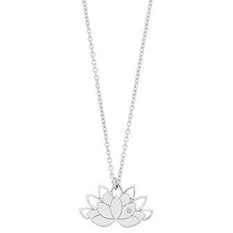 Sterling Silver Lotus Pendant Necklace