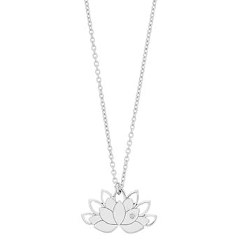 Sterling Silver Lotus Pendant Necklace