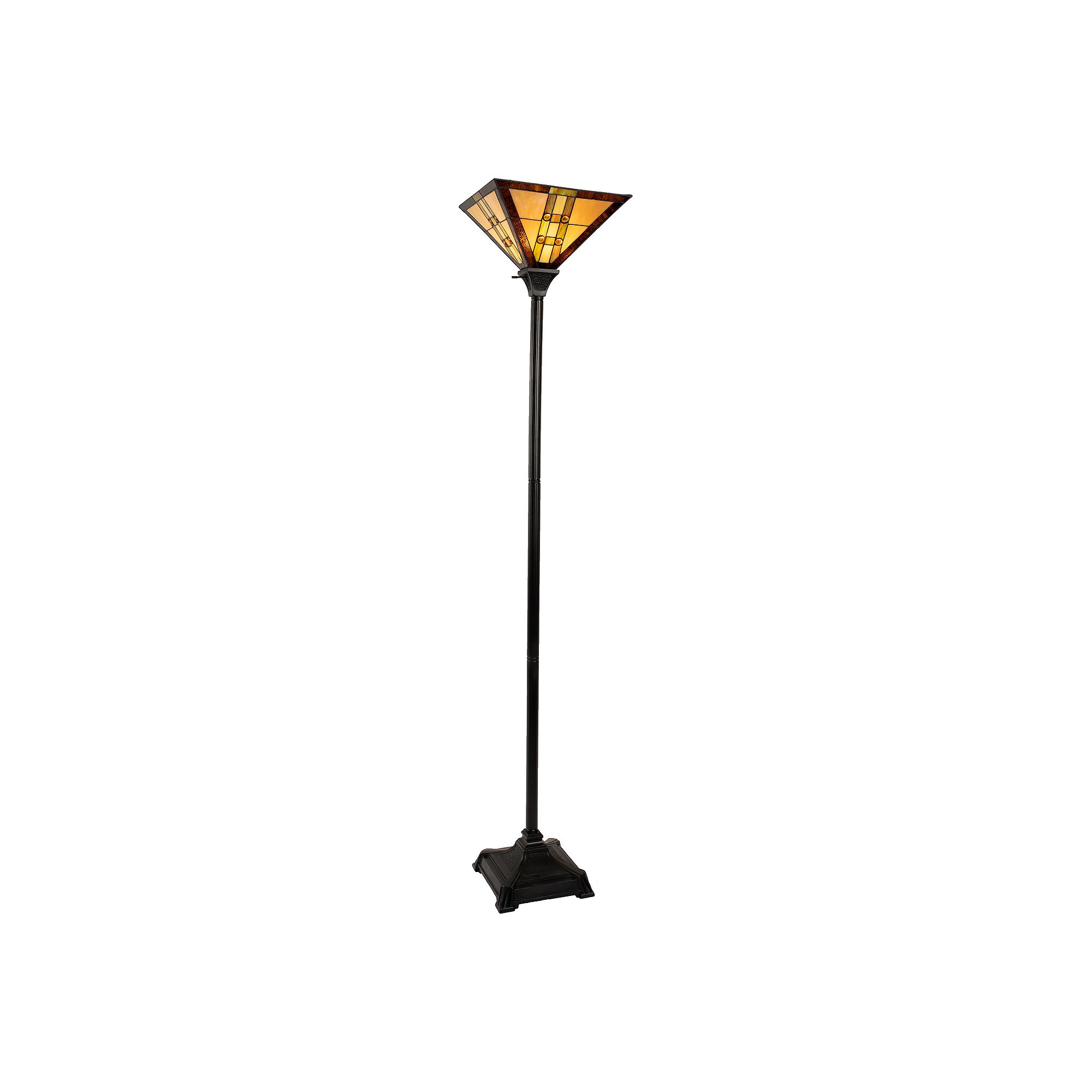 Lavish Home Tiffany Style Floor Lamp, Brown