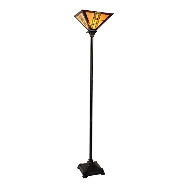 Lavish Home Tiffany Style Floor Lamp - Brown