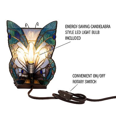 Lavish Home Tiffany Style Butterfly Lamp