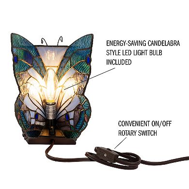 Lavish Home Tiffany Style Butterfly Lamp 