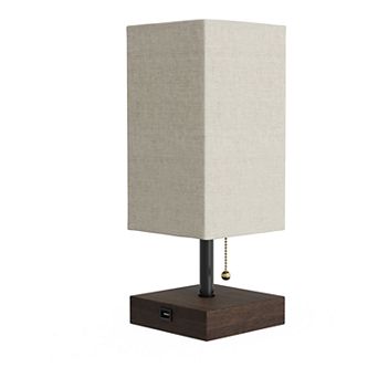 LED Rectangle Charging Station Table Lamp