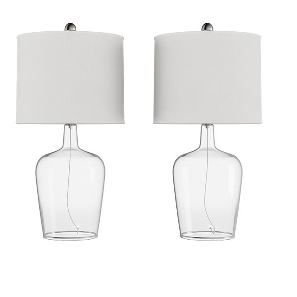 Cloche Style Table Lamp 2-piece Set - Clear