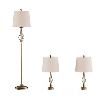 Modern Curved Openwork Table Lamp 2 pc Set