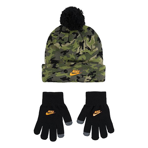 Boys 4 20 Nike Camouflage Hat Gloves Set - nike hat roblox