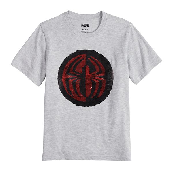 Boys 8 20 Marvel Spider Man Flip Sequin Graphic Tee - logo spiderman roblox t shirt
