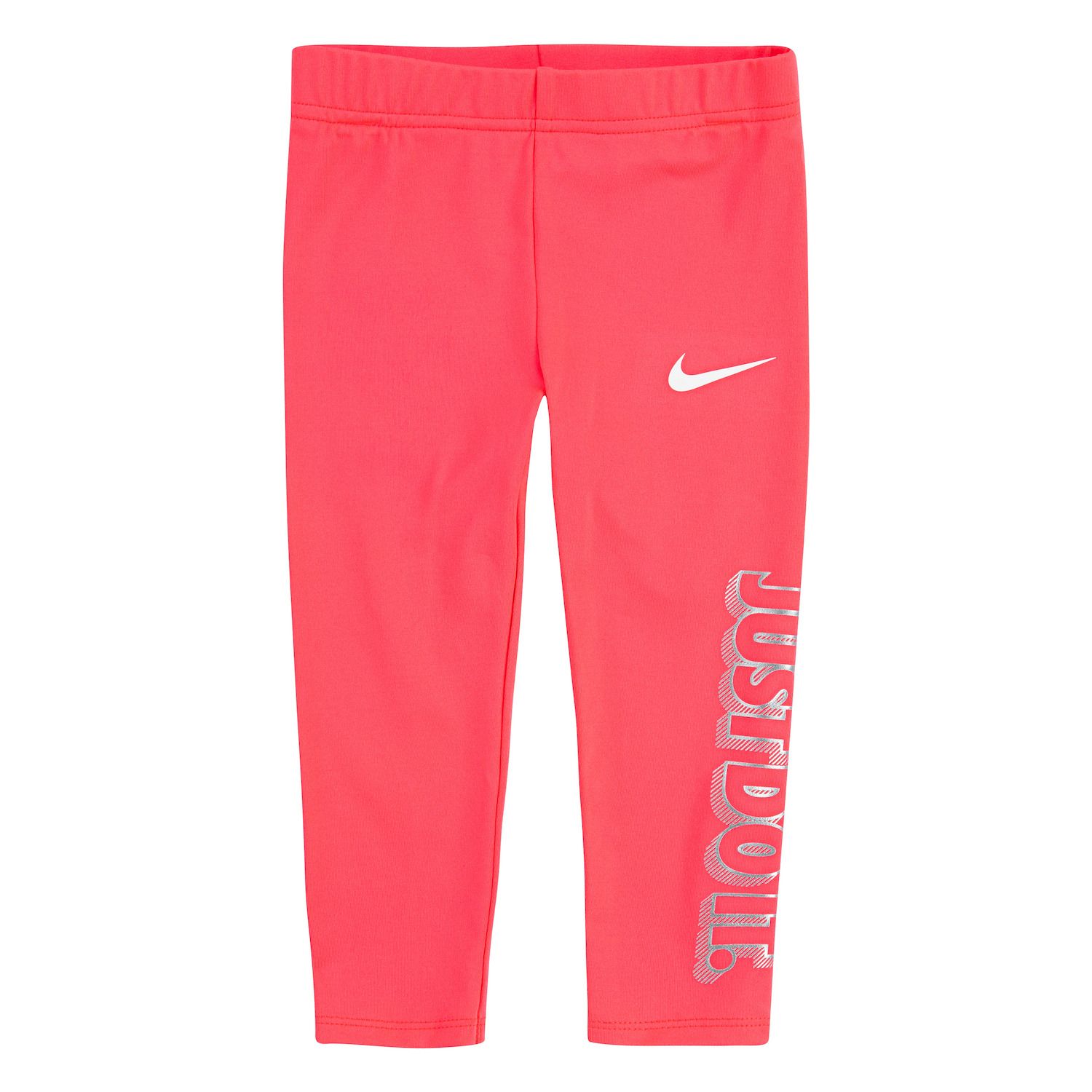 nike leggings with metallic logo