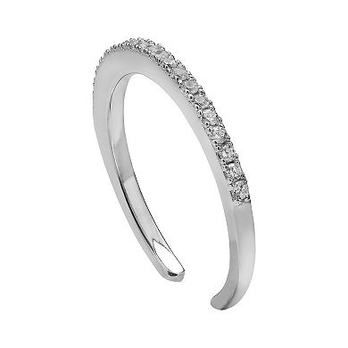 PRIMROSE Sterling Silver Cubic Zirconia Graduated Toe Ring