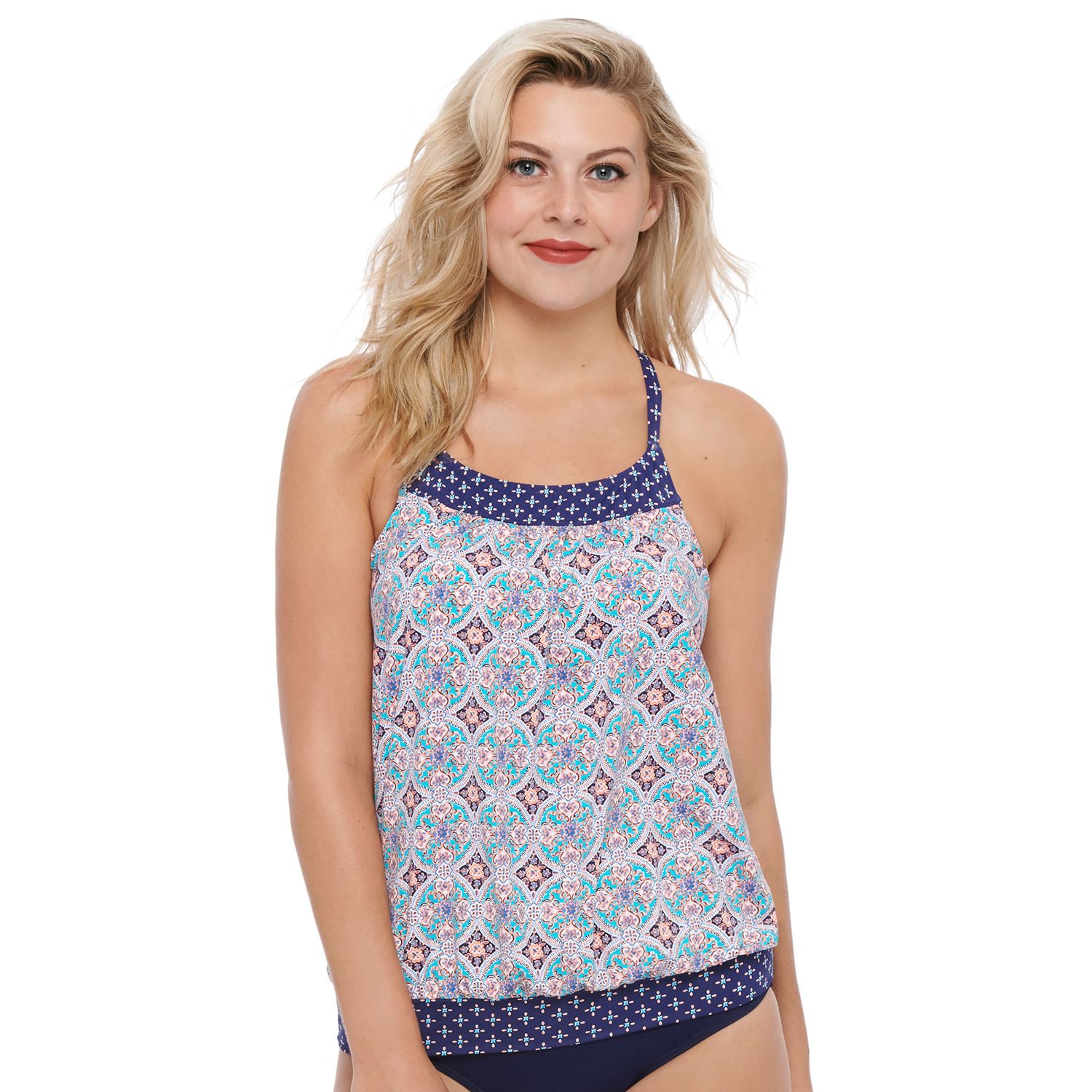 women's blouson bathing suit tops