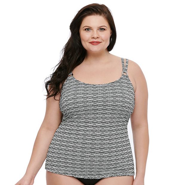 Plus Size Croft Barrow Textured Ring Tankini Top