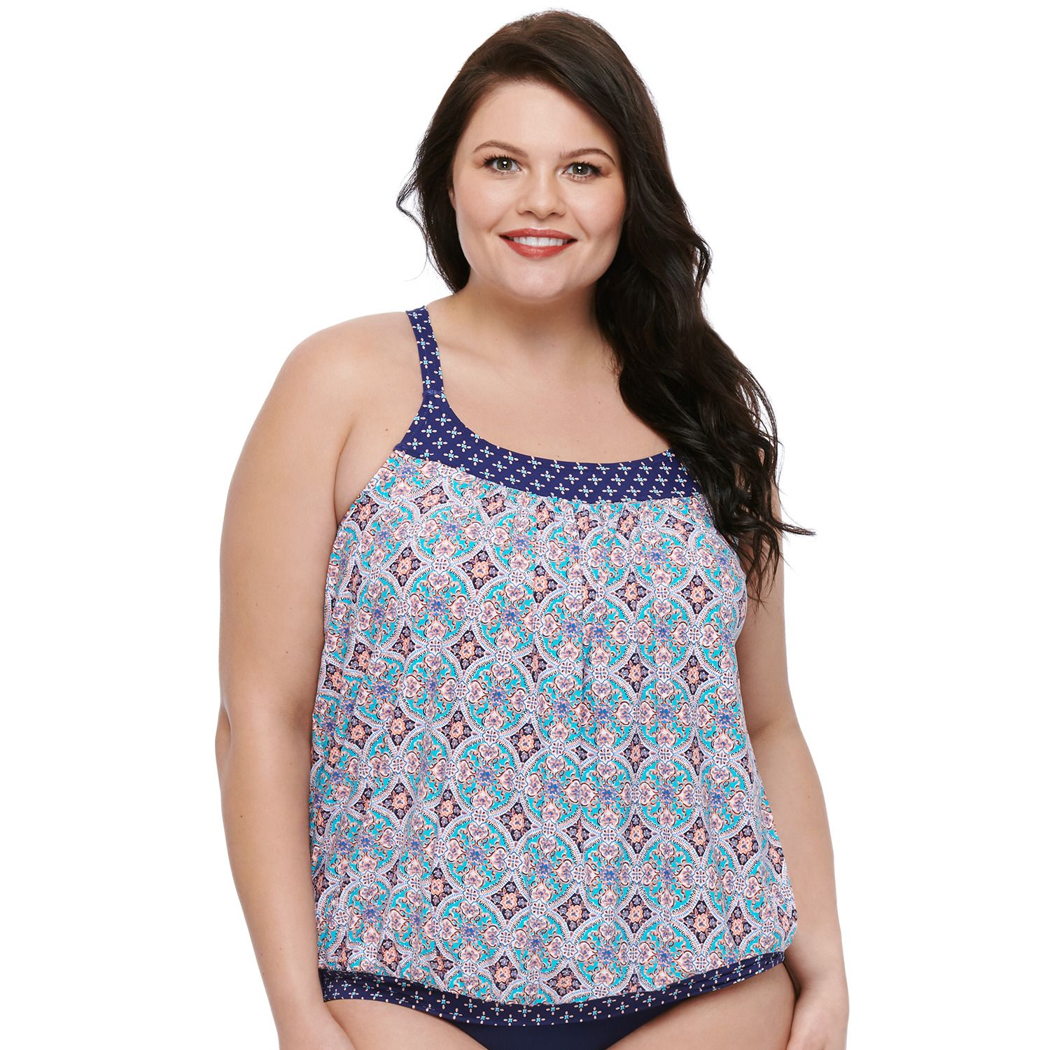 plus blouson swim top