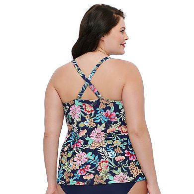 Plus Size Croft & Barrow Drape Flare Tankini