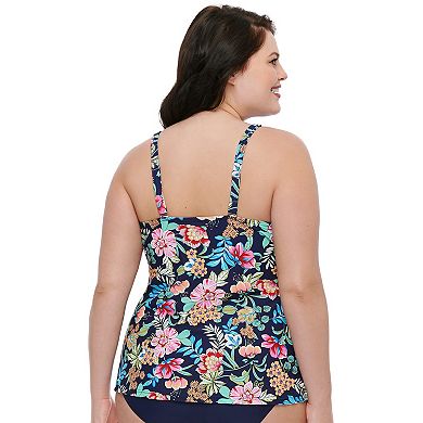 Plus Size Croft & Barrow Drape Flare Tankini