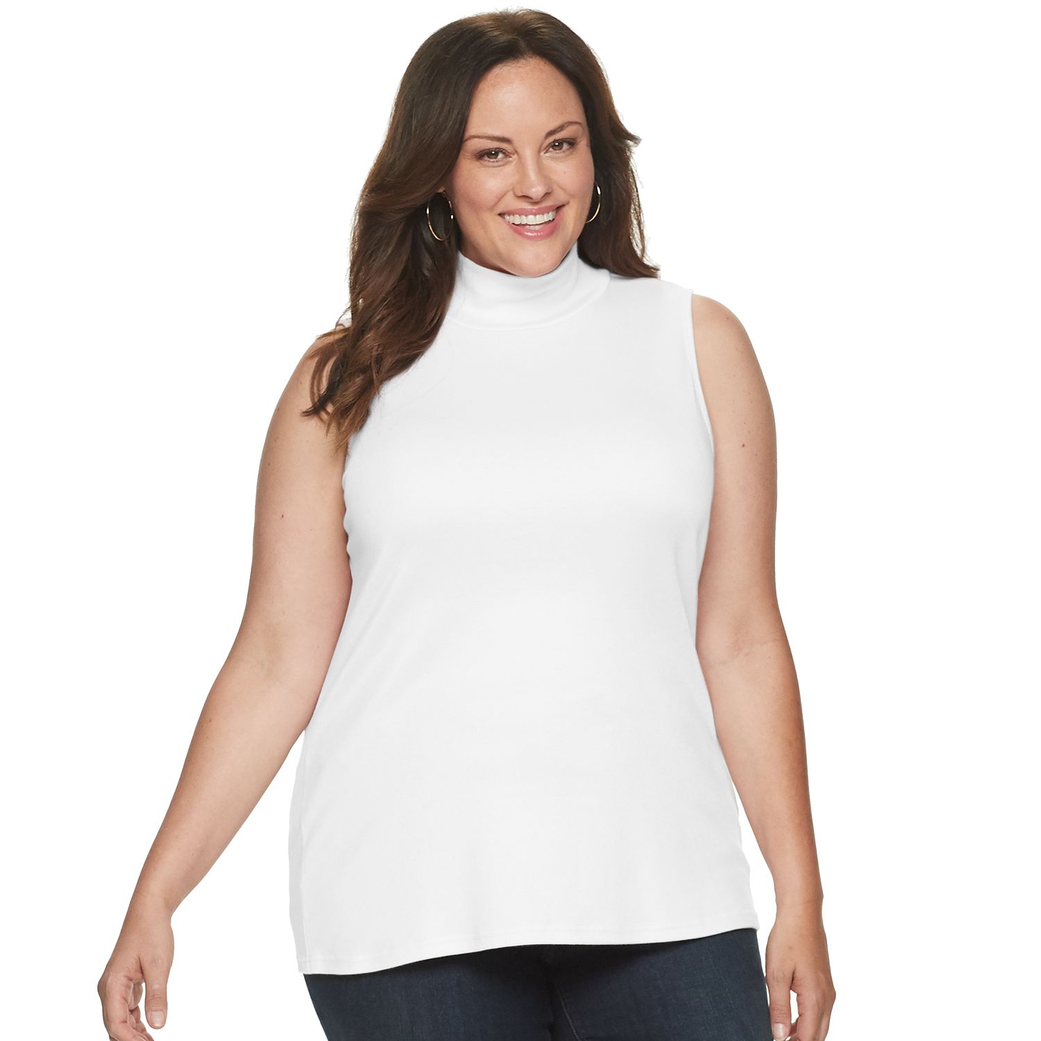 plus size sleeveless mock neck tops