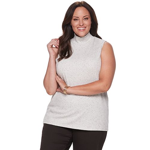 Plus Size Croft & Barrow® Sleeveless Mock Neck Top