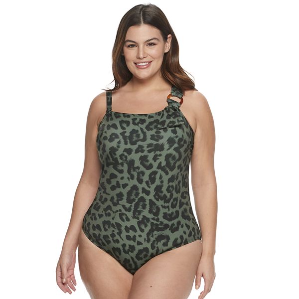 Plus Size EVRI™ Leopard Print One-Piece Swimsuit