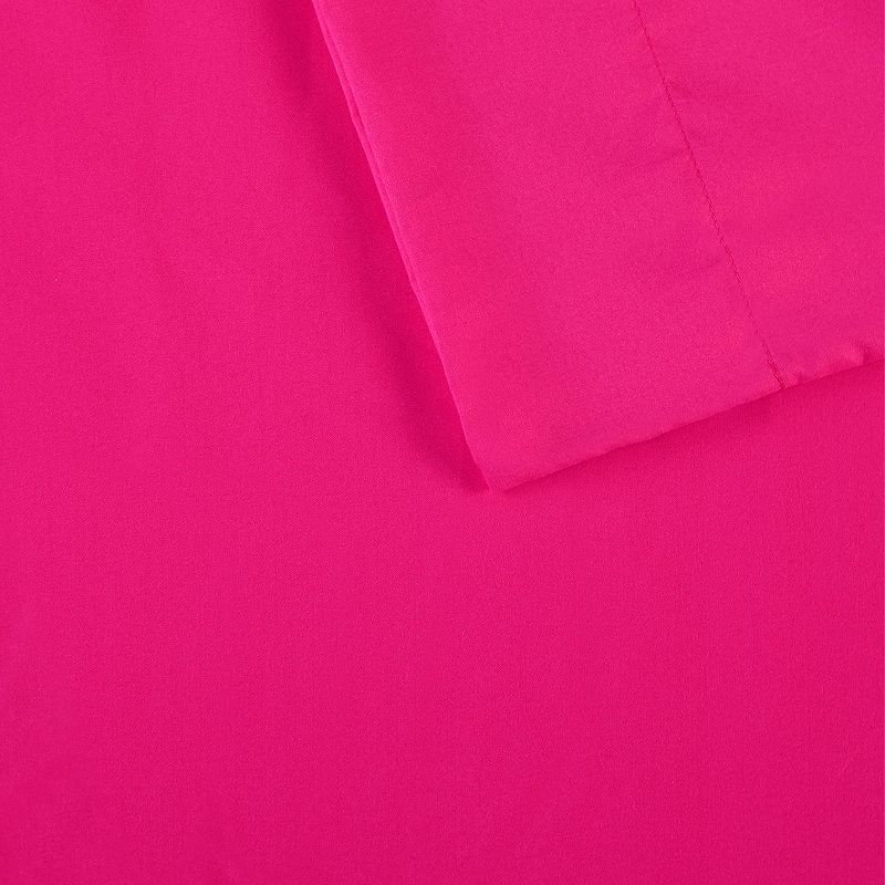 Intelligent Design Microfiber Sheet Set with Side Storage Pocket, Pink