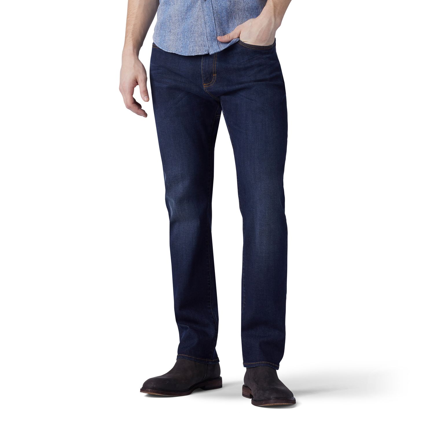 extreme motion athletic tapered leg jeans