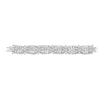 Vieste Simulated Crystal Floral Line Bracelet