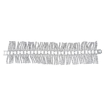 Simulated Crystal Fringe Line Bracelet