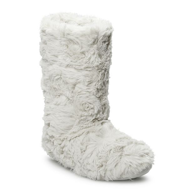 Faux fur boot store slippers